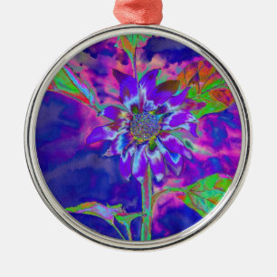 Elegante paarse bloemen zonnebloem metalen ornament