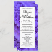 Elegante paarse bloemenhortensia's Trouwprogramma (Voorkant / Achterkant)