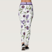 Elegante paarse bloemige botanische met hoge taill leggings (Achterkant)
