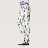 Elegante paarse bloemige botanische met hoge taill leggings (Links)