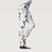 Elegante paarse bloemige botanische met hoge taill leggings (Rechts)