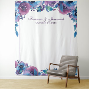 Elegante paarse bloemige fotohoud-backdrop voor br wandkleed