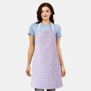 Elegante paarse bloemprint apron schort