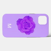 Elegante paarse bloemrozen monogram cadeau Case-Mate iPhone case (Achterkant (horizontaal))