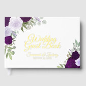 Elegante Paarse Boho Chic Rozen Kleine bruiloft Gastenboek (Voorkant)