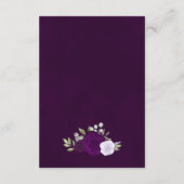 Elegante Paarse Boho Rozen bruiloft details QR cod Informatiekaartje (Achterkant)