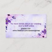 Elegante Paarse Bruiloft Website Behuizing Kaart (Achterkant)