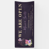 Elegante paarse cakery business shop spandoek (Verticaal)