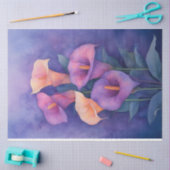 Elegante Paarse Calla Lelies Decoupage Tissuepapier (Craft)