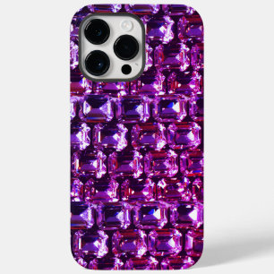 Elegante paarse edelstenen diamanten Case-Mate iPhone 14 pro max hoesje
