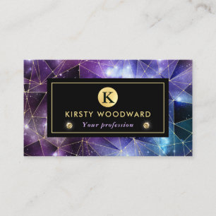 Elegante Paarse en Blauwe Middernacht Kristal Sfee Visitekaartje