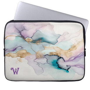 Elegante Paarse en Blauwgroen neopreen laptophoes Laptop Sleeve
