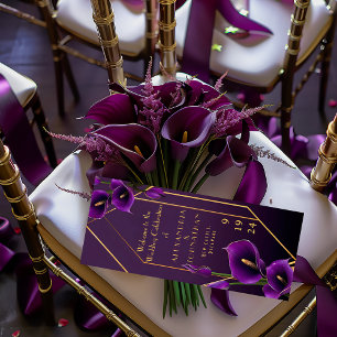 Elegante Paarse en gouden Calla Lily bruiloft Programma