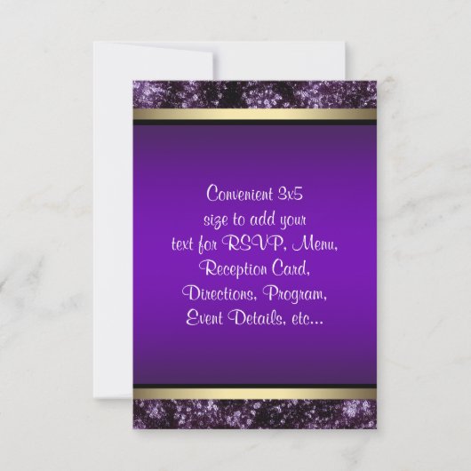Elegante paarse en gouden RSVP Kaartje (Voorkant)