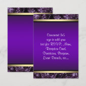 Elegante paarse en gouden RSVP Kaartje (Voorkant / Achterkant)