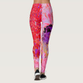 Elegante Paarse en Oranje Limelight Hortensia Leggings (Achterkant)