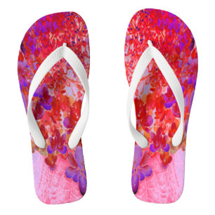 Elegante Paarse en Oranje Limelight Hortensia Teenslippers