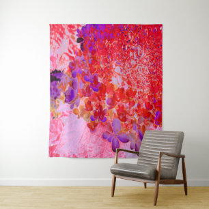 Elegante Paarse en Oranje Limelight Hortensia Wandkleed