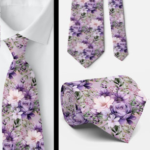 Elegante Paarse en witte Stropdassen