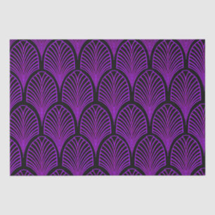 Elegante Paarse en zwarte Art Deco-bogen Tissuepapier