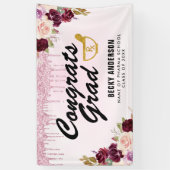 Elegante paarse glitter apotheek afstuderen banner (Verticaal)