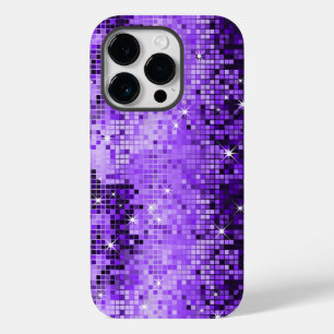 Elegante Paarse Glitter Metallic Sequence Case-Mate iPhone 14 Pro Hoesje