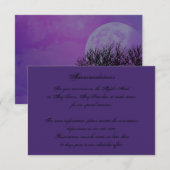 Elegante Paarse Gotische Nacht Posh Bruiloft invoe Informatiekaartje (Voorkant / Achterkant)