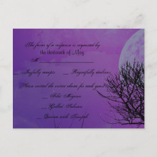 Elegante Paarse Gotische Nacht Posh RSVP Briefkaar Uitnodiging Briefkaart