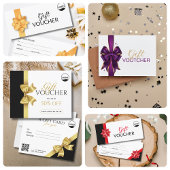 Elegante Paarse & gouden boog cadeaubon