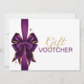Elegante Paarse & gouden boog cadeaubon (Voorkant)