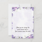 Elegante Paarse gouden bruiloft Kaart (Achterkant)