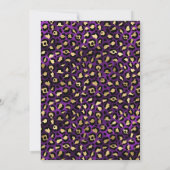 Elegante Paarse Gouden Luipaardprint Sweet 16 Kaart (Achterkant)