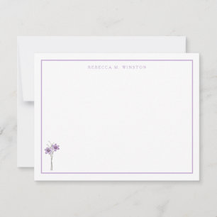 Elegante Paarse Groene Personalized Notitiekaartje