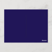 Elegante paarse huwelijksuitnodiging in navyblauw briefkaart (Achterkant)