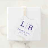 Elegante Paarse Initialen Bedankjes Labels (In situ)