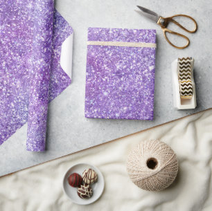 Elegante Paarse Iridiserende Gradiënt Glitters Cadeaupapier