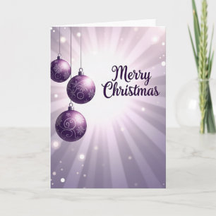 Elegante Paarse Kerstkaart Kaart