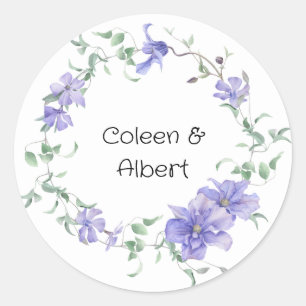 Elegante paarse krans ronde sticker