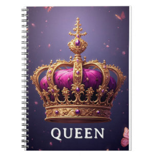 Elegante paarse kroon met gouden versieringen notitieboek