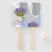 Elegante Paarse Lavendel Bloemen Trouwprogramma Handwaaier (Voorkant en achterkant)