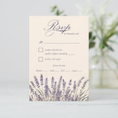 Elegante Paarse Lavendel Bruiloft Maaltijd Keuze RSVP Kaartje (Staand voorkant)