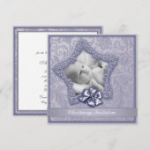 Elegante Paarse lavendel doop Kaart (Voorkant / Achterkant)