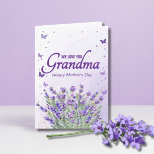 Elegante Paarse lavendel We houden van je oma Kaart