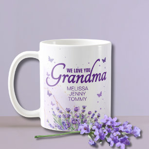 Elegante Paarse Lavendel We houden van je oma Koffiemok