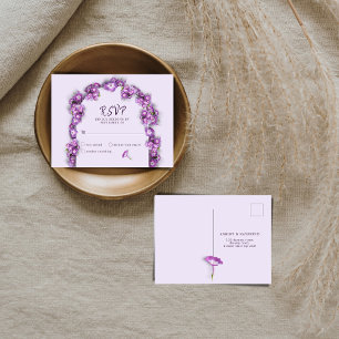 Elegante Paarse Lila boog bloemetjes geen menu RSV