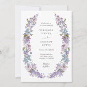 Elegante Paarse Lila bruiloft Kaart (Voorkant)