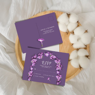 Elegante Paarse Lila Rum Arch Florals Geen Menu RS