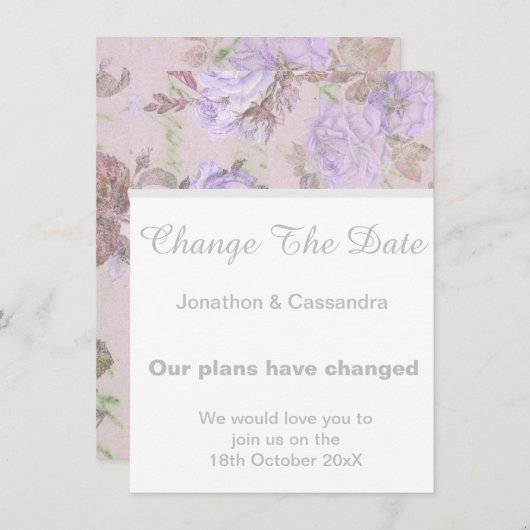 ELEGANTE PAARSE LILA VERANDERING VAN DE DATUM (Voorkant / Achterkant)