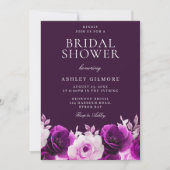 Elegante Paarse Lila Violet Rozen Vrijgezellenfees Kaart (Voorkant)