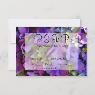 Elegante paarse magenta hortensia floral RSVP Kaartje